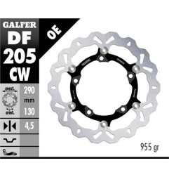 GALFER TARCZA HAMULCOWA PŁYWAJĄCA PRZÓD 290MM KAWASAKI NINJA 125 19- , NINJA 300R 13-, VERSIS X 300 17-, Z125/250/300 15