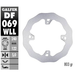 GALFER TARCZA HAMULCOWA TYŁ HONDA CR 125R/250R '95-'07, CR 500 '95-'00, CRF 250R/450R '02- WAVE (240X122X5MM)