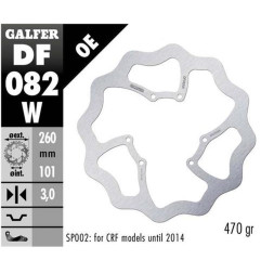 GALFER TARCZA HAMULCOWA PRZÓD HONDA CRF 250R/300R/450R/RX/L/RS '15- WAVE (260X101X3MM)