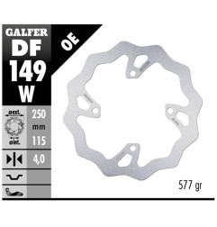 GALFER TARCZA HAMULCOWA TYŁ KAWASAKI KX 250F/X '20-, KX 450F '19- WAVE (250X115X4MM)
