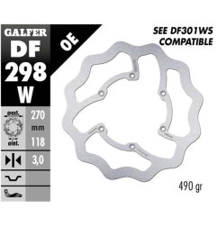 GALFER TARCZA HAMULCOWA PRZÓD YAMAHA WR 450F '16-'19, YZ 125/250 '18-'21, YZ 250F/450F '16-'20 WAVE (270X118X3MM)