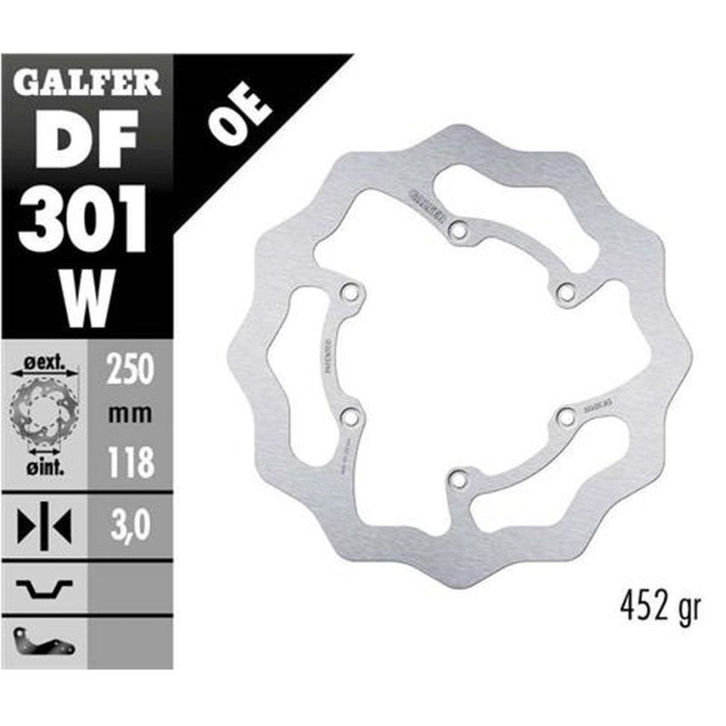 GALFER TARCZA HAMULCOWA PRZÓD SUZUKI RM 125/250 '85-'08, DR-Z 250/400 '00-, YAMAHA WR 250F '03-'16