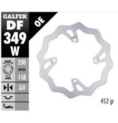 GALFER TARCZA HAMULCOWA PRZÓD SUZUKI RM 250Z/450Z '06-'18 RMX 450Z '10-'17 WAVE (250X118X3MM)