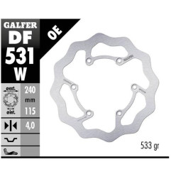GALFER TARCZA HAMULCOWA TYŁ YAMAHA YZ 125 '22-'23; YZ 250 '22-, YZ 250F '21-'23, YZ 450F '20-'21; FANTIC XEF 125 '24