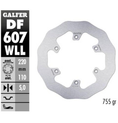 GALFER TARCZA HAMULCOWA TYŁ KTM SX/EXC/LC4 HUSABERG,HUSQVARNA,GAS GAS WAVE (220X110X5MM) ENDURO MUD SIX DAYS