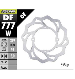 GALFER TARCZA HAMULCOWA PRZÓD KTM SX 85 '07-; XC 105 '07-; SX 150 '15-'18; HUSQVARNA TC 85 '14-'20 (219X95X3MM) WAWE