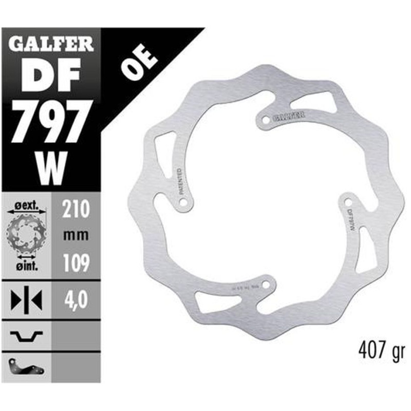 GALFER TARCZA HAMULCOWA TYŁ KTM SX 85 '11-'20, SX 150 '15-'18, FREERIDE 250/350 '13-, FREERIDE E '12-, WAVE
