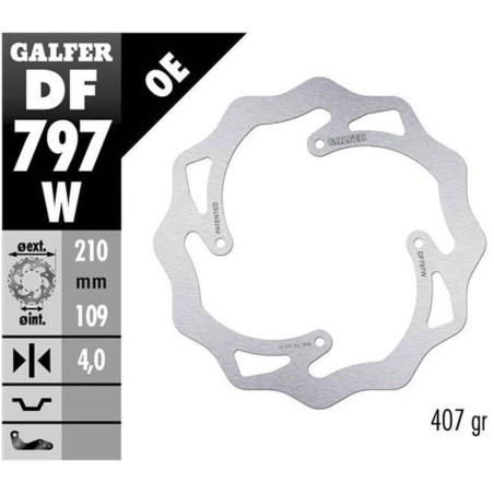 GALFER TARCZA HAMULCOWA TYŁ KTM SX 85 '11-'20, SX 150 '15-'18, FREERIDE 250/350 '13-, FREERIDE E '12-, WAVE