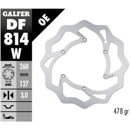 GALFER TARCZA HAMULCOWA PRZÓD BETA RR 250/300/350 '12-, RR 390/400/430/450/450/498 '14-, XTRAINER 250/300 '15- WAVE