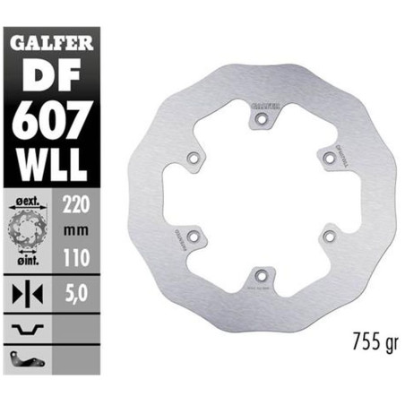GALFER TARCZA HAMULCOWA TYŁ BETA RR 250/300/350 '12-, RR 390/400/430/450/450/498 '14-, XTRAINER 250/300 '15- WAVE