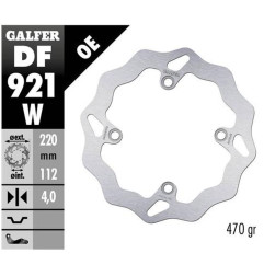 GALFER TARCZA HAMULCOWA TYŁ SHERCO SE/SEF 250/300/450 '14-, SE 125 '21-, SE-R 2.5/3.0 ISIDE '14- WAVE