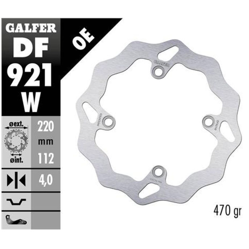 GALFER TARCZA HAMULCOWA TYŁ SHERCO SE/SEF 250/300/450 '14-, SE 125 '21-, SE-R 2.5/3.0 ISIDE '14- WAVE