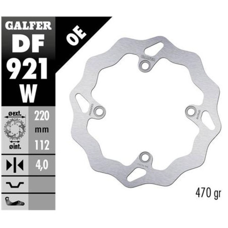 GALFER TARCZA HAMULCOWA TYŁ SHERCO SE/SEF 250/300/450 '14-, SE 125 '21-, SE-R 2.5/3.0 ISIDE '14- WAVE