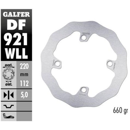 GALFER TARCZA HAMULCOWA TYŁ SHERCO SE/SEF 250/300/450 '14-, SE 125 '21-, SE-R 2.5/3.0 ISIDE '14- WAVE