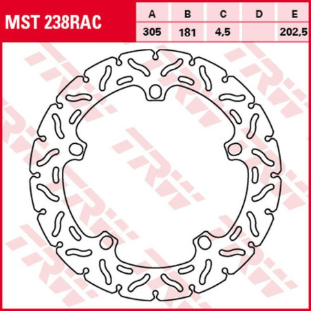 TRW ZF TARCZA HAMULCOWA PRZÓD BMW R 1100S '98-'00, R 1200GS/ADV '04-'18 (305X181X4,5MM) WAVE