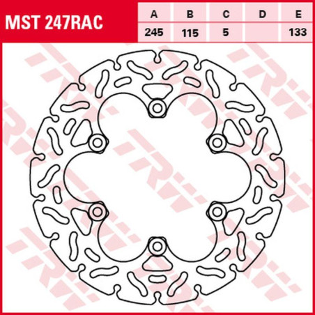 TRW ZF TARCZA HAMULCOWA TYŁ DUCATI MONSTER 600/620/695/750/800/900/916/1000 '93-'06, YAMAHA FZR 600 '89-'95