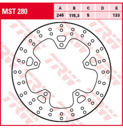 TRW ZF TARCZA HAMULCOWA TYŁ YAMAHA XJ6 600F DIVERSION, XJ6 600N/S '09-'16, (245X115X5MM)