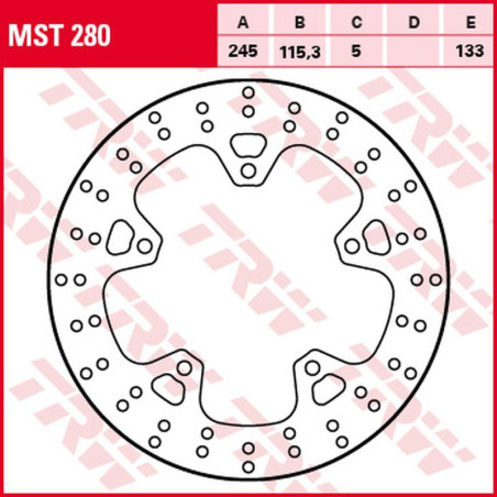 TRW ZF TARCZA HAMULCOWA TYŁ YAMAHA XJ6 600F DIVERSION, XJ6 600N/S '09-'16, (245X115X5MM)