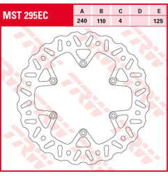 TRW ZF TARCZA HAMULCOWA TYŁ BETA RR 250/300/350 '13-, RR 390/430/480 '15-, RR 400/450/498 '12-'14 (240X110X4MM) WAVE