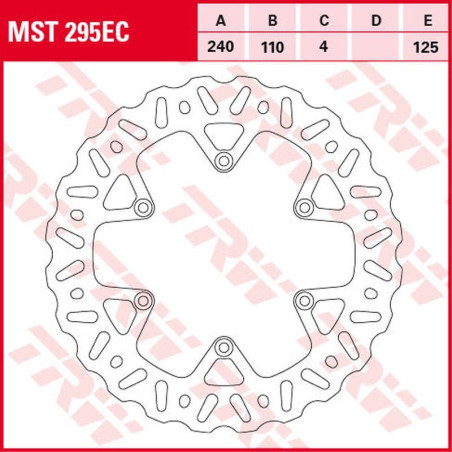 TRW ZF TARCZA HAMULCOWA TYŁ BETA RR 250/300/350 '13-, RR 390/430/480 '15-, RR 400/450/498 '12-'14 (240X110X4MM) WAVE