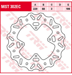 TRW ZF TARCZA HAMULCOWA PRZÓD HONDA CR 80R '96-'02, CR 85R '03-'08, CRF 150R '07-'15 (220X88X3MM) WAVE