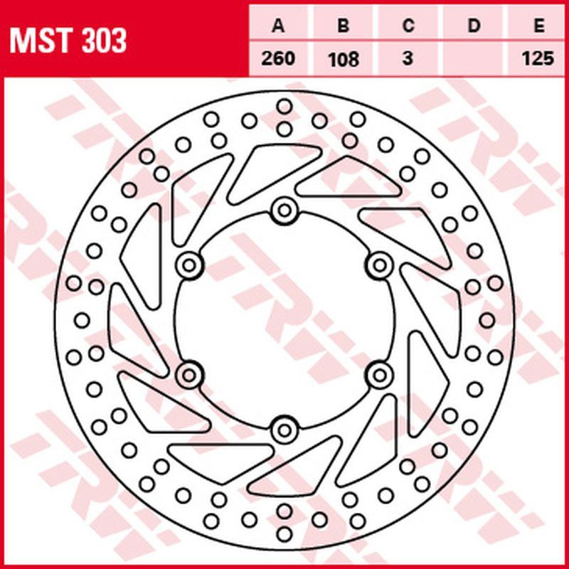 TRW ZF TARCZA HAMULCOWA PRZÓD GAS GAS EC 125 '99-, EC 200/250 '99-'18, XC 250 '17-, EC 300 '99-'16, EC 450 '02