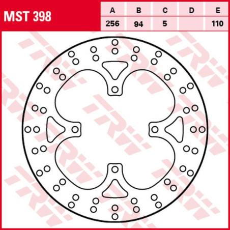 TRW ZF TARCZA HAMULCOWA TYŁ HONDA VFR 750F '90-'97, VFR 800 '02-'09 (256X94X5MM)