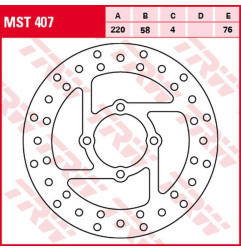 TRW ZF TARCZA HAMULCOWA TYŁ DERBI DXR 200/250 '04-'08, YAMAHA YFS 200 BLASTER '88-'07, YFM 350 WOLVERINE '95-'05