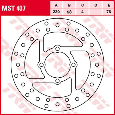TRW ZF TARCZA HAMULCOWA TYŁ DERBI DXR 200/250 '04-'08, YAMAHA YFS 200 BLASTER '88-'07, YFM 350 WOLVERINE '95-'05