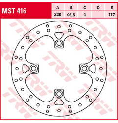 TRW ZF TARCZA HAMULCOWA PRZÓD YAMAHA YFM 700 GRIZZLY '07-, (220X95,5X4MM)