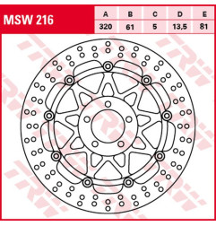 TRW ZF TARCZA HAMULCOWA PRZÓD KAWASAKI ZX-7R/RR '96-'02, ZXR 750 '91-'95, ZX-9R '94-'04, ZZR 1100 '93-'01