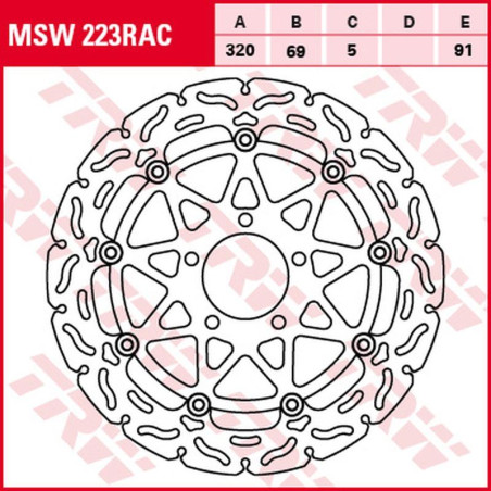 TRW ZF TARCZA HAMULCOWA PRZÓD SUZUKI GSX-R 600 '97-'03, GSX-R 750 '96-'03, GSX-R 1000 '01-'02, TL 1000R '98-'99