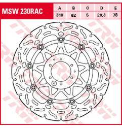 TRW ZF TARCZA HAMULCOWA PRZÓD HONDA CRF 1000L '15-'19 (310X62X5MM) WAVE