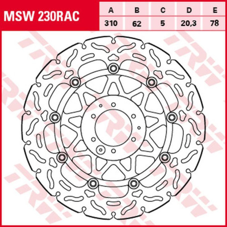 TRW ZF TARCZA HAMULCOWA PRZÓD HONDA CRF 1000L '15-'19 (310X62X5MM) WAVE