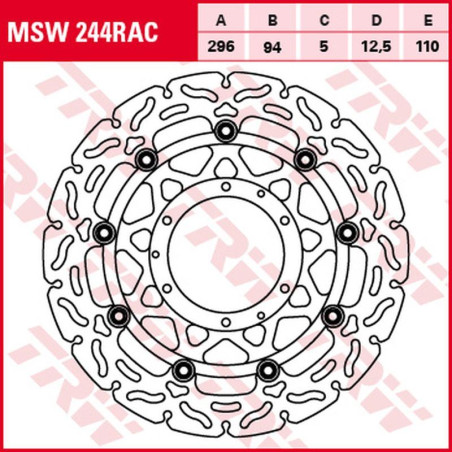 TRW ZF TARCZA HAMULCOWA PRZÓD HONDA CBR 600F '01-'07 (296X94X5MM) WAVE