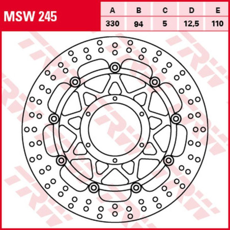 TRW ZF TARCZA HAMULCOWA PRZÓD HONDA CBR 900RR FIREBLADE '00-'03 (330X94X5MM)