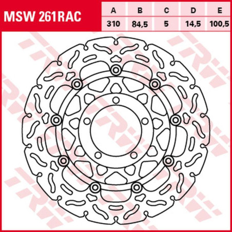 TRW ZF TARCZA HAMULCOWA PRZÓD TRIUMPH DAYTONA 600 '03-'04, SPEED FOUR '02-'05, TT 600 '00-'03, DAYTONA 675 '06-'12