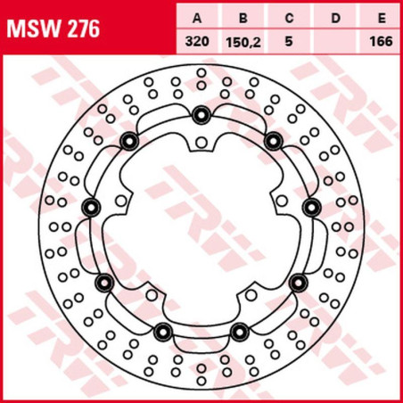 TRW ZF TARCZA HAMULCOWA PRZÓD TRIUMPH SPEED 1050 '15-'16, SPEED TRIPLE 1050 '08-, SPRINT GT 1050 '10-'13