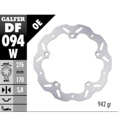 GALFER TARCZA HAMULCOWA PRZÓD HONDA VFR 1200FA '10-'13; VFR 1200X CROSSTOURER '12- (WAVE FIXED) (276X170X5,8MM)