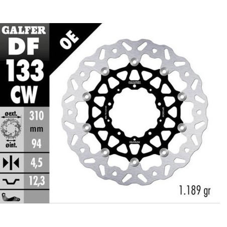 GALFER TARCZA HAMULCOWA PRZÓD HONDA FORZA 750 '21-'23; CB 1000R '18-'23; NT 1100 '22-'23 (WAVE FLOATING) (310X94X4,5MM)