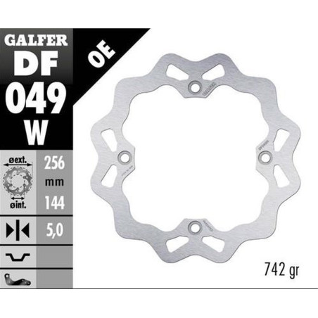 GALFER TARCZA HAMULCOWA TYŁ HONDA XRV 750 AFRICA TWIN '90-; CMX 1100 REBEL '21-; NT 1100 '22- (WAVE FIXED) (256X144X5MM)