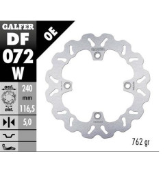 GALFER TARCZA HAMULCOWA TYŁ HONDA CBF 500N '04-; CB 600 HORNET '07-; CBF 600S/N '04-; CB 750 HORNET '22- (240X116,5X5MM)