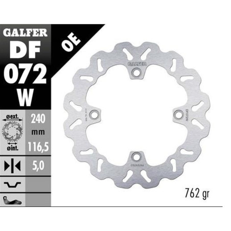 GALFER TARCZA HAMULCOWA TYŁ HONDA CBF 500N '04-; CB 600 HORNET '07-; CBF 600S/N '04-; CB 750 HORNET '22- (240X116,5X5MM)