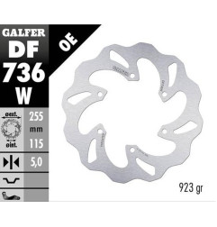 GALFER TARCZA HAMULCOWA TYŁ BENELLI TRK 502X '17-; 1130 SPORT TORNADO '06- (WAVE FIXED) (255X115X5MM)