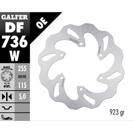 GALFER TARCZA HAMULCOWA TYŁ BENELLI TRK 502X '17-; 1130 SPORT TORNADO '06- (WAVE FIXED) (255X115X5MM)