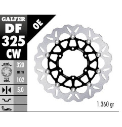 GALFER TARCZA HAMULCOWA PRZÓD SUZUKI GSXR 1000R '16- (WAVE FLOATING) (320X102X5MM)