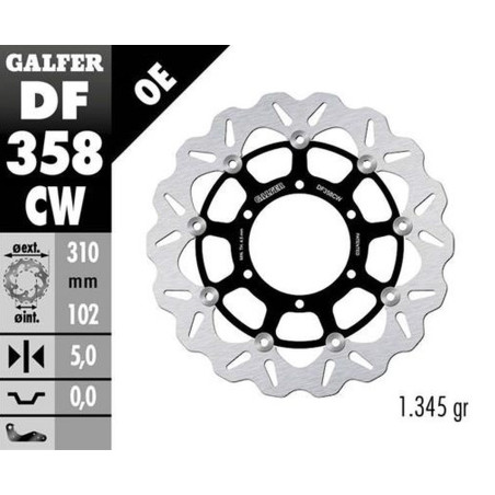 GALFER TARCZA HAMULCOWA PRZÓD SUZUKI GSX-R 600 '08-; GSX-R 750 '08-; GSX-R 1000 '09-'15 (WAVE FLOATING) (310X102X5MM)