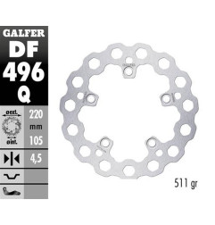 GALFER TARCZA HAMULCOWA TYŁ YAMAHA YZF-R6 '03-'23; YZF-R1 '04-'23; MT-10 '16- (CUBIQ FIXED) (220X105X5MM)
