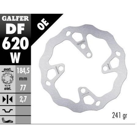 GALFER TARCZA HAMULCOWA TYŁ BETA EVO 125 '20-'23; 250 2T '20-'23; 300 2T '20-'23; 300 4T '20-'23 (184X77X2,7MM)