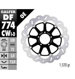 GALFER TARCZA HAMULCOWA PRZÓD DUCATI 1098 '07-'08; 1198S/R '09-; 1103/1199/1299 PANIGALE '12